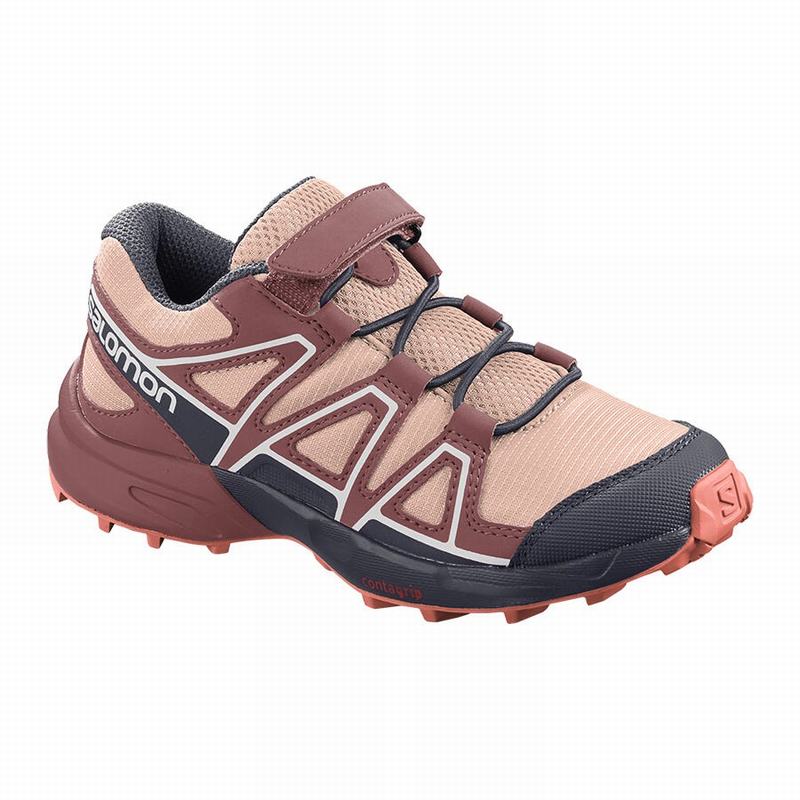 Chaussures De Trail Running Salomon Enfant Bordeaux / Corail - Salomon SPEEDCROSS - France (5982-WYE